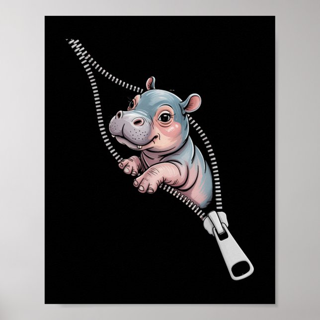 Póster El Hippo Del Bebé Surge De Un Cementerio Gracioso  (Frente)