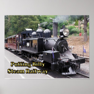 Póster El histórico tren de vapor "Puffing Billy" en Aust