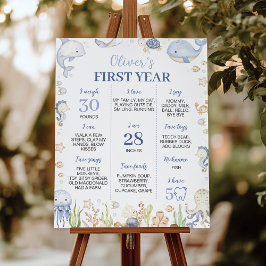 Póster El hito de los animales del océano azul bajo el Fi