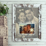 Póster El hito del entonces y ahora aniversario | Foto de<br><div class="desc">Con sus propias fotos de entonces y ahora en un diseño superpuesto y a la moda. Photo Frame une el pasado y el presente y celebra lo lejos que has llegado, con espacio para dos de tus fotos favoritas y un mensaje personalizado. Los aniversarios son la época del año para...</div>