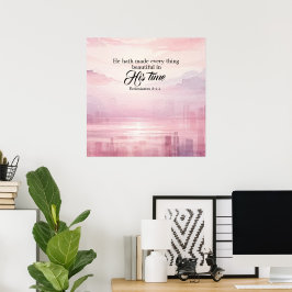 Póster "Él Hizo Todo Lo Hermoso Acuarela" Atardecer