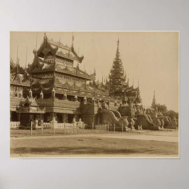 Póster El Hman Kyaung o el monasterio de vidrio, Birmania (Frente)