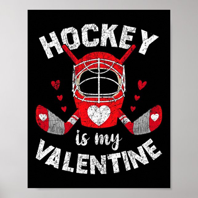 Póster El hockey es mi Valentine de San Valentín de hocke (Frente)