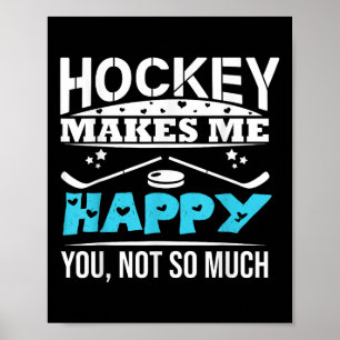 Póster El hockey me hace feliz Portero Disco Palo Deporte