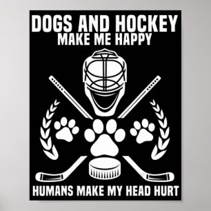 Póster El hockey me hace feliz regalo para jugador de hoc