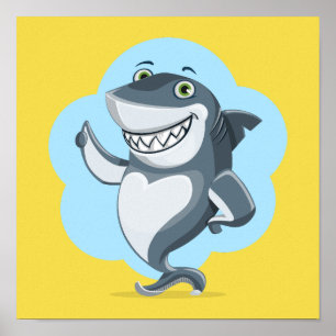 Póster El Hogar De Natación De Peces De Tiburón Personali