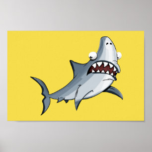Póster El Hogar De Natación De Peces De Tiburón Personali