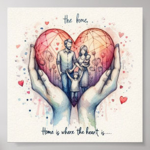 Póster El hogar es donde el corazón está impreso