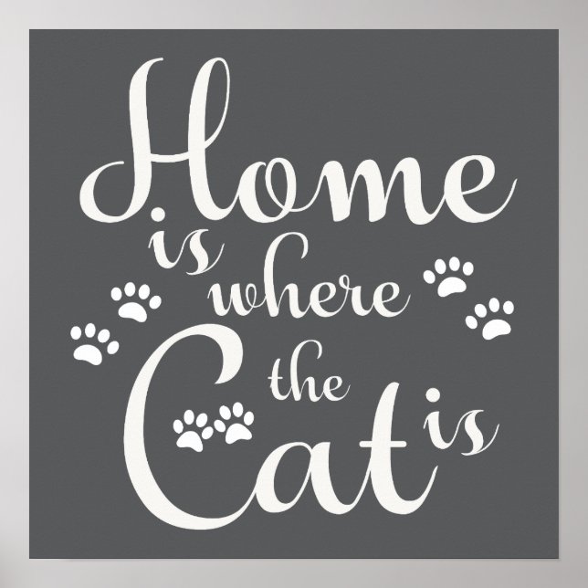 Póster El hogar es donde el gato es los pequeños pájaros (Frente)