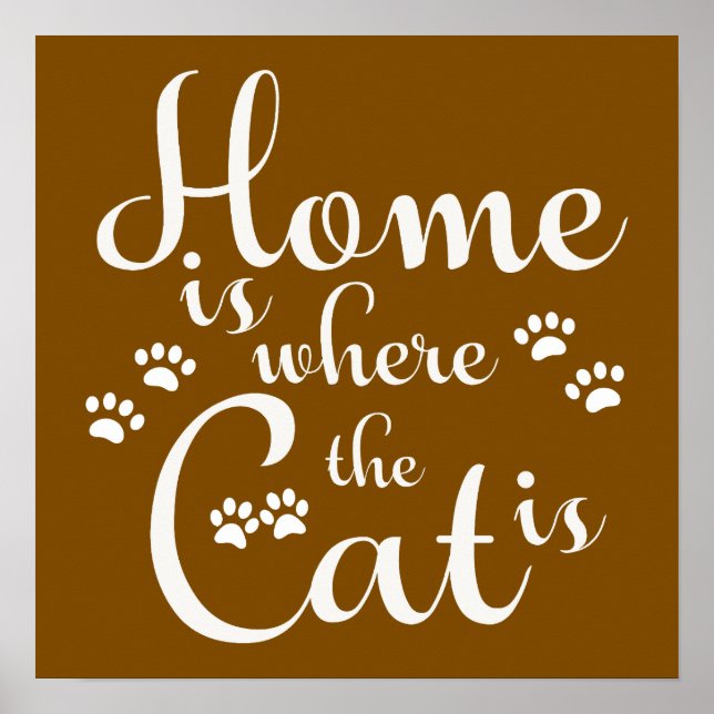 Póster El hogar es donde el gato es los pequeños pájaros (Frente)