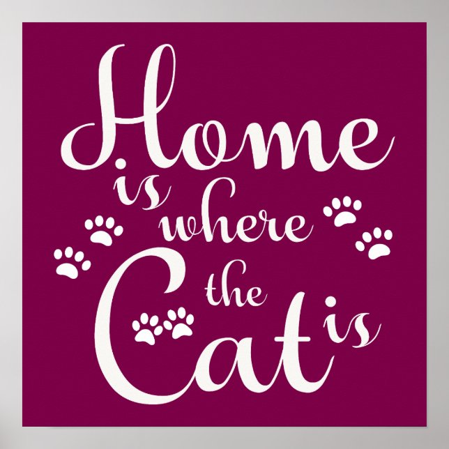 Póster El hogar es donde el gato es los pequeños pájaros (Frente)