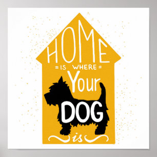 Póster El hogar es donde está el perro