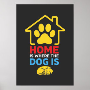 Póster El hogar es donde está el perro
