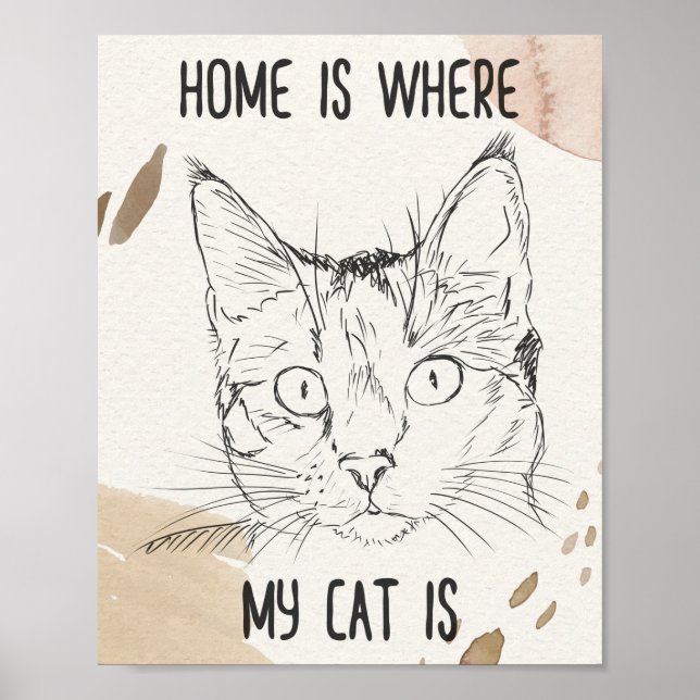 Póster El Hogar Es Donde Está Mi Gato, El Hogar Es Donde  (Frente)