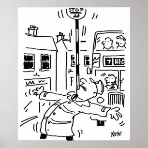 Póster El hombre de la piruleta hace un acto de equilibri