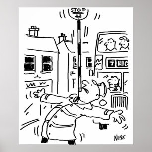 Póster El hombre de la piruleta hace un acto de equilibri