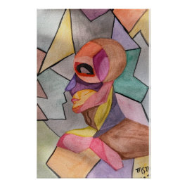 Póster El hombre del bloque de color