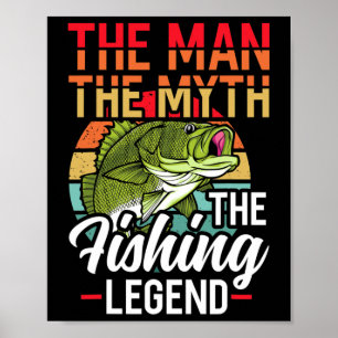 Póster El Hombre El Mito De La Caza De Peces De La Leyend