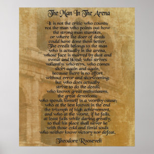 Póster "El hombre en la arena" Theodore Roosevelt