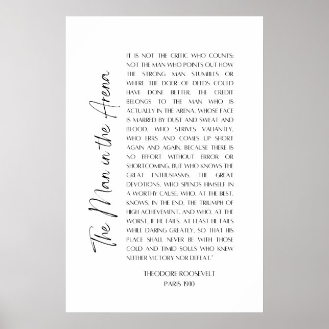 Póster El hombre en la arena - Theodore Roosevelt - Poste (Frente)