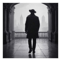 El hombre en la niebla de la ciudad
