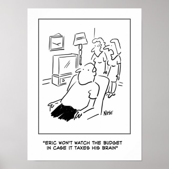 Póster El hombre no verá el presupuesto en la televisión (Frente)