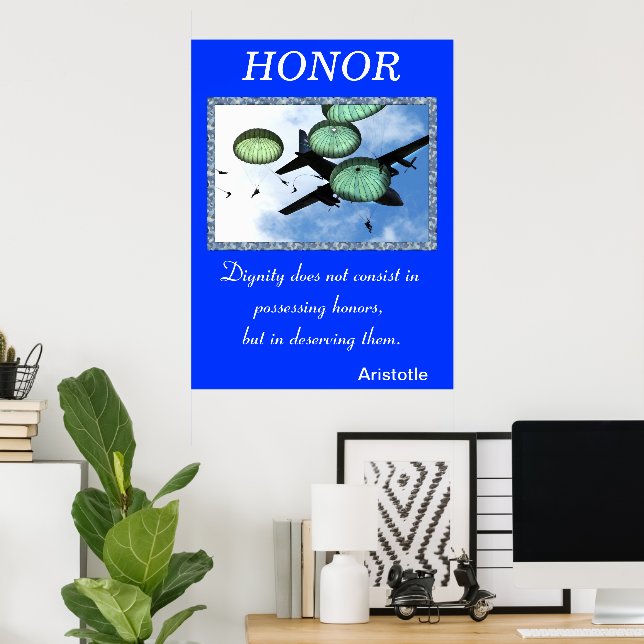 Póster El honor gobierna el noble espíritu del campo de b (Oficina en casa)