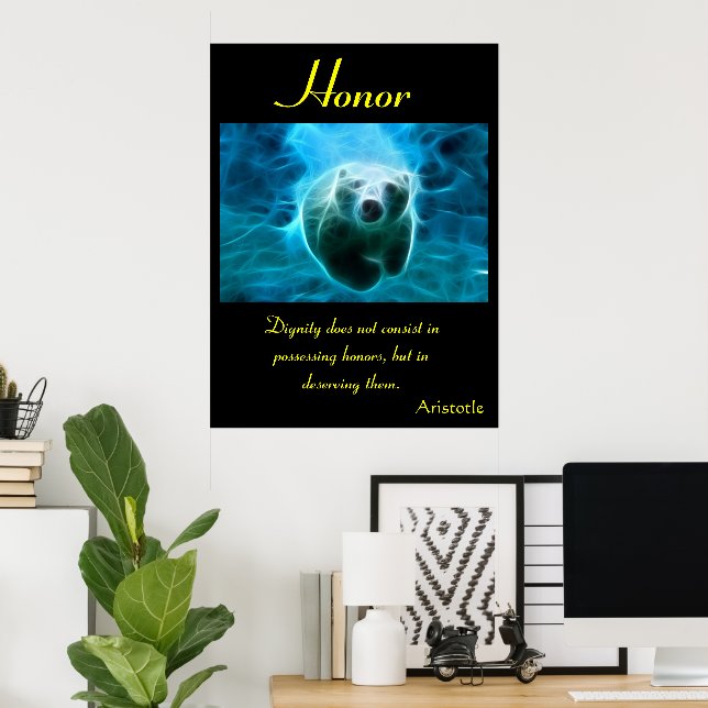 Póster El honor ilumina el asorio radiante del oso polar (Oficina en casa)
