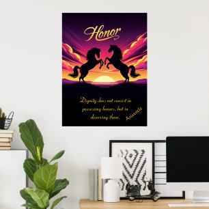 Póster El honor se eleva con la audaz gracia del atardece