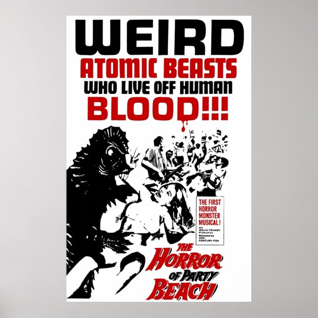 Póster El horror de la playa de Fiesta (Frente)