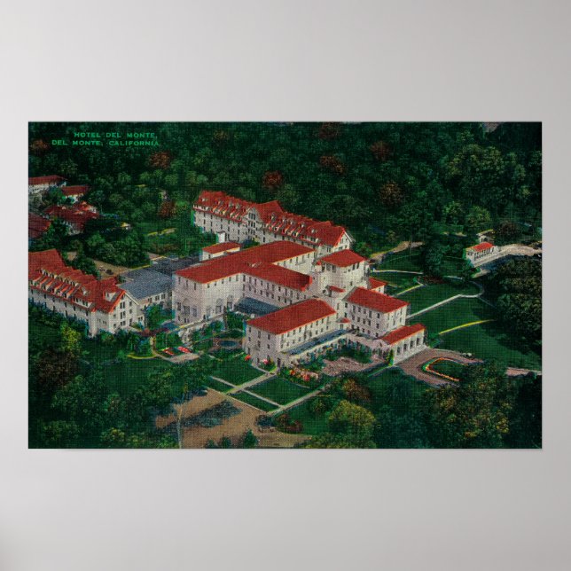Póster El Hotel Del Monte desde el aire del Monte, CA (Frente)