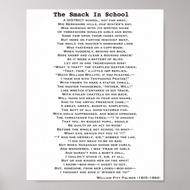 Póster EL HUMOR EN EL poster DE POEMAS ESCOLAR (Frente)