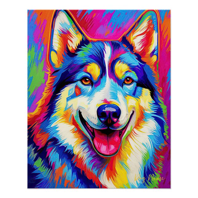Póster El Husky Perro Siberiano 001 - Zetton Ziana (Anverso)