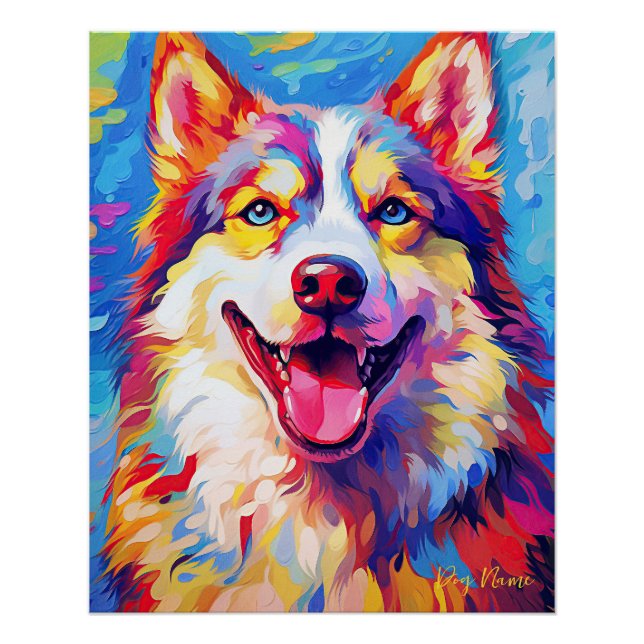 Póster El Husky Perro Siberiano 002 - Zetton Ziana (Anverso)