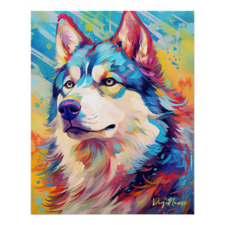 Póster El Husky Perro Siberiano 004 - Zetton Ziana