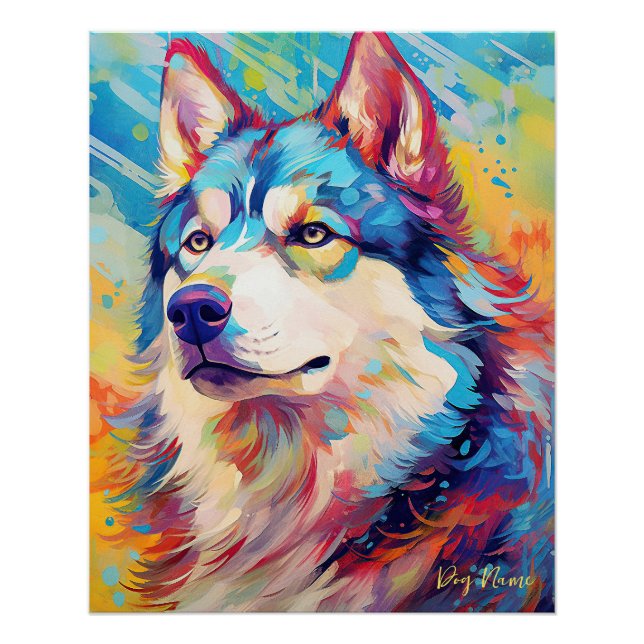 Póster El Husky Perro Siberiano 004 - Zetton Ziana (Anverso)