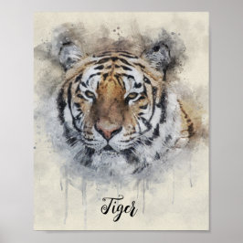 Póster El ilustracion de acuarela Tiger Look