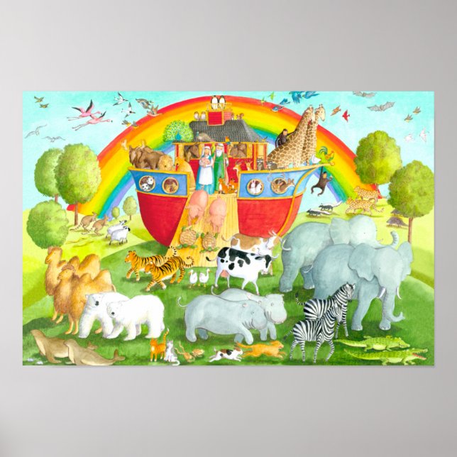 Póster El Ilustracion de aterrizaje feliz de Noé (Frente)
