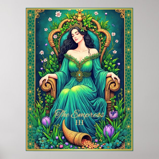Póster El Ilustracion de la tarjeta Tarot, la emperatriz (Frente)