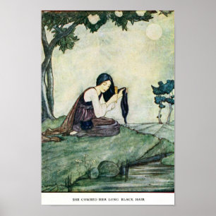 Póster El Ilustracion vintage Rie Cramer Grimm's Fairy Ta
