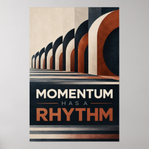 Póster El ímpetu tiene un ritmo Tipografía geométrica ret
