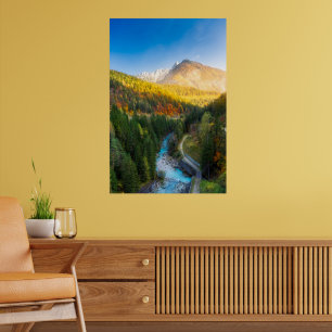 Póster El impresionante paisaje otoñal de Auronzo di Cado