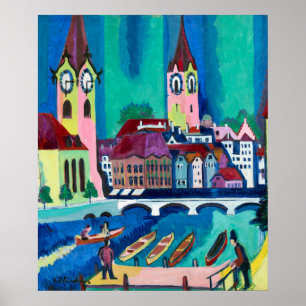Póster El impulso de la ciudad, Ernst Ludwig Kirchner Zur