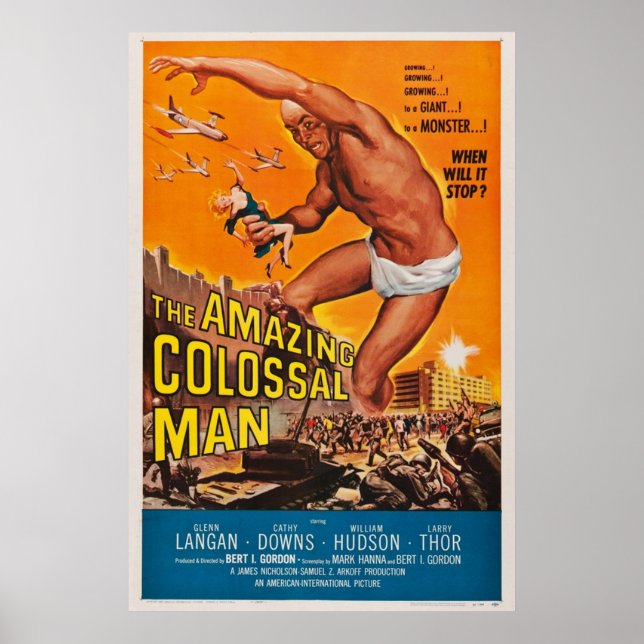Póster El increíble hombre colosal del horror de Hollywoo (Frente)