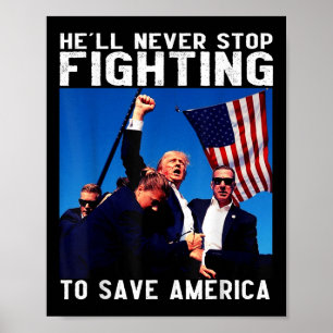 Póster El infierno de Donald Trump 2024 nunca deja de luc