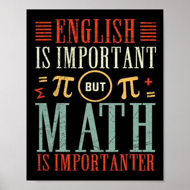 Póster El inglés es importante, pero las matemáticas son  (Frente)