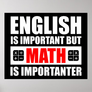 Póster El inglés es importante, pero las matemáticas son
