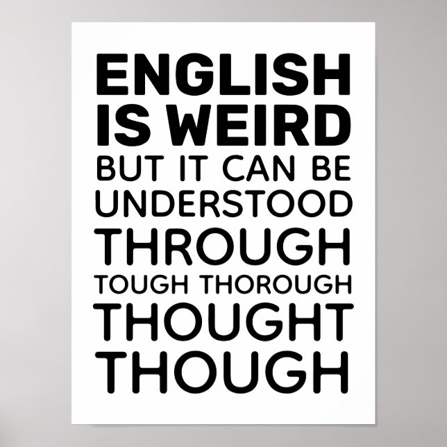 Póster El inglés es rara gramática divertida (Frente)