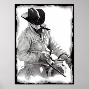 Póster EL INSTRUCTOR de CABALLO en el lápiz, poster