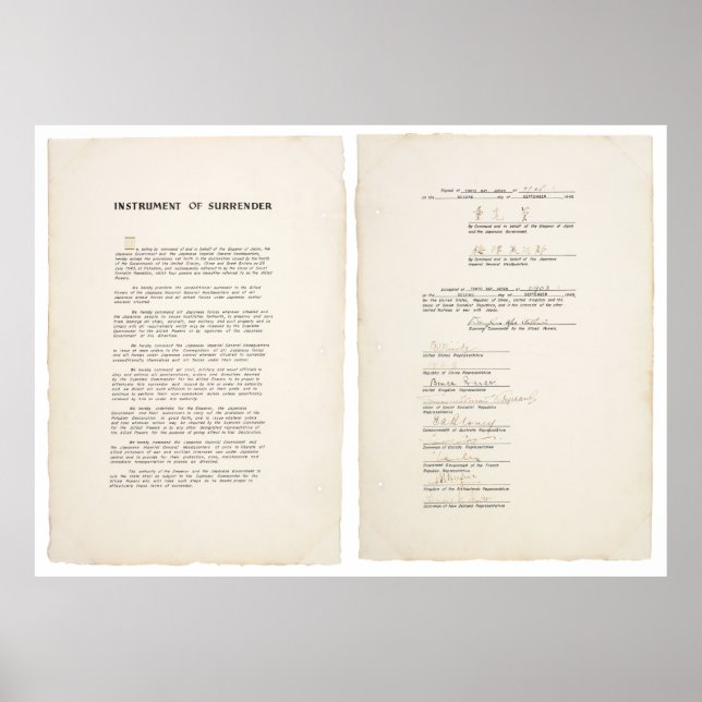 Póster El instrumento japonés de rendición (1945) (Frente)